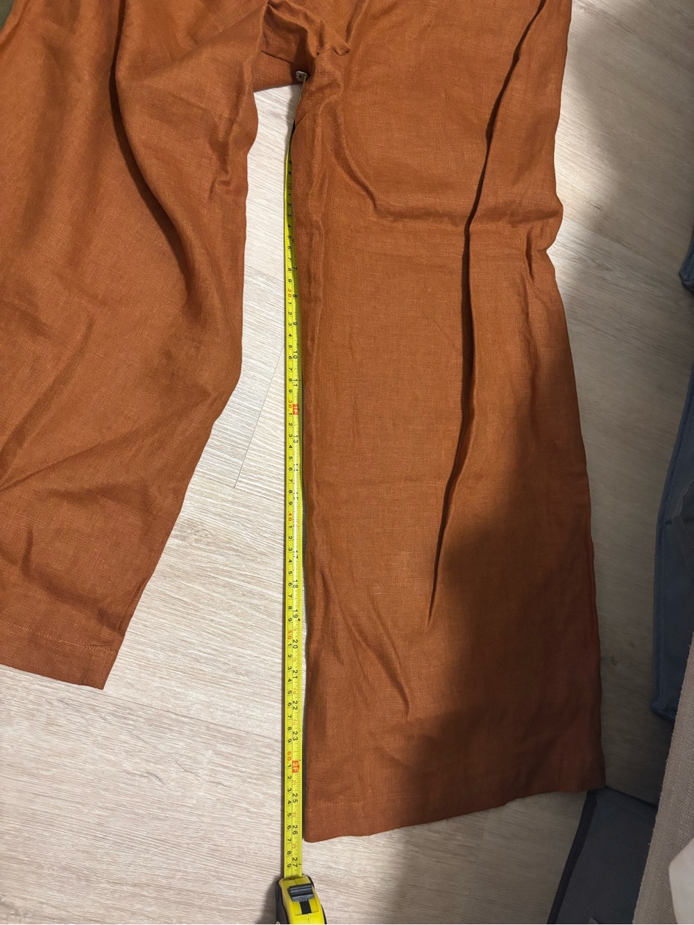 NWT 100% Linen Wide Leg Pants in Rust - Picture 7 of 10